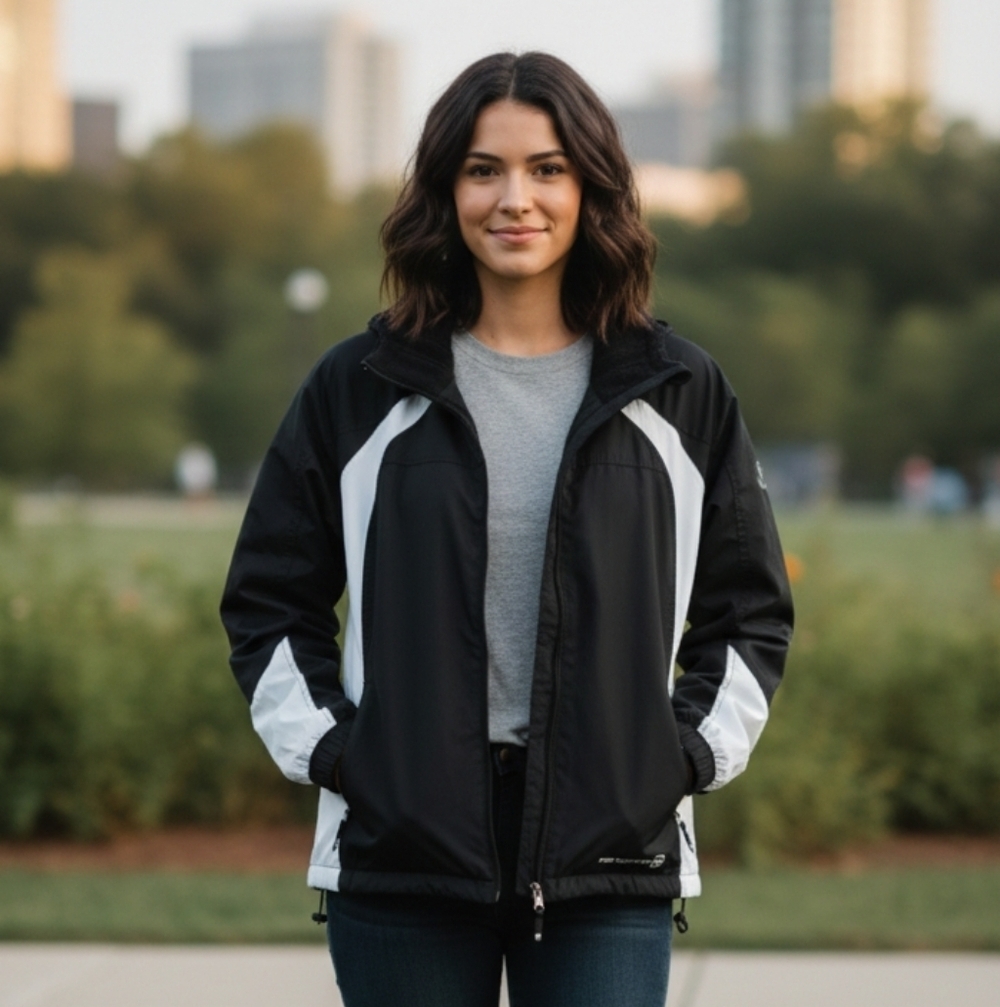 Free Country reversible coat black/white Medium